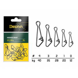 Delphin karabínka Hooked snap 10 ks