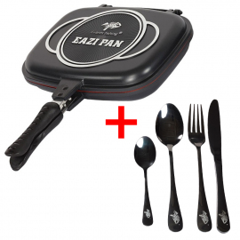 Giants fishing Akčný set Panvica na varenie Eazi Pan Large + Sada nerezových príborov