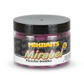 Mikbaits Mirabel Fluo boilie 150ml - Pikantná slivka 12mm
