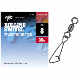 Giants fishing Pev. obratlík s karabinkou Rolling Swivel with Hooked Snap 10ks|vel.20 (9kg)