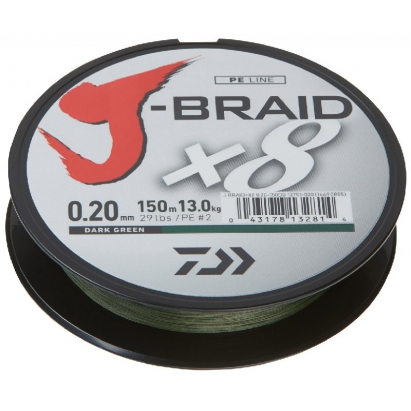 Daiwa Pletená Šnúra J-Braid Dark Green 150 m 0,06 mm 4 kg Daiwa Pletená Šnúra J-Braid Dark Green 150 m 0,06 mm 4 kg