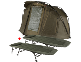 JRC Bivak Defender Peak Bivvy 2 Man + 2x Lehátko Defender Levelbed