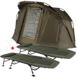 JRC Bivak Defender Peak Bivvy 2 Man + 2x Lehátko Defender Levelbed