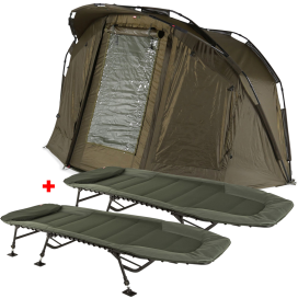 JRC Bivak Defender Peak Bivvy 2 Man + 2x Lehátko Defender Levelbed