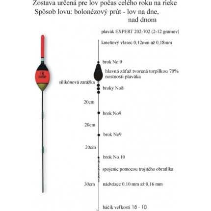 Rybársky balzová splávek (pevný) EXPERT 2g / 18cm 2,0g/18cm