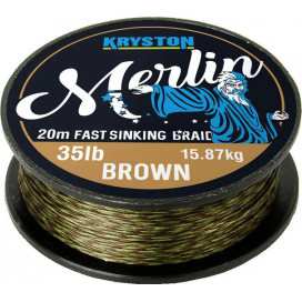 Kryston pletené šnúrky - Merlin fast sinking braid pieskový 35lb 20m