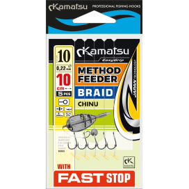 Kamatsu – Návazec METHOD FEEDER BRAID CHINU FAST STOP 8 BLNO/10cm/0,14mm K-007 OP.5 SZT - Kamatsu Návazec METHOD FEEDER BRAID CHINU FAST STOP 5ks