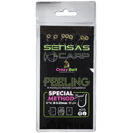 Sensas Naviazaný háčik Method Band 4015 10cm 8ks