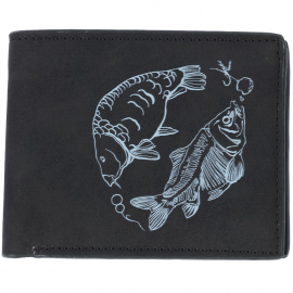 Giants fishing Peňaženka čierna dva kapre Black Wallet Two Carps