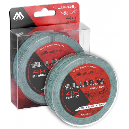 Mikado Pletená Šňůra Silurus 4 X Braid 300m Zelená
