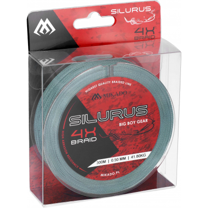 Mikado Pletená Šňůra Silurus 4 X Braid 300m Zelená