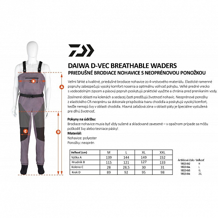 Daiwa Prsačky D-Vec Breathable Waders