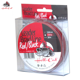 Splietané šnúra Hell-Cat - Leader Braid Line Red / Black 20m | 1.20mm / 100kg