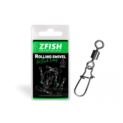 Zfish Obratlík s Karabínou Rolling Swivel & Fastlock Snap 10 ks Zfish Obratlík s Karabínou Rolling Swivel & Fastlock Snap 10 ks