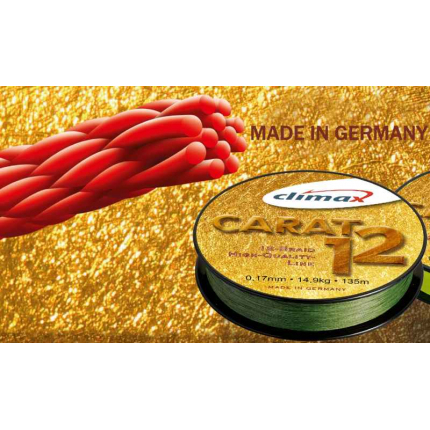 Prívlačová šnúra Climax Carat 12 Oliva 135m 135m 0,20mm / 18,1kg