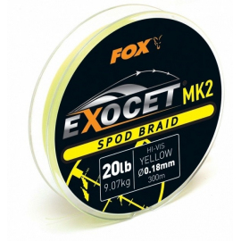 Exocet MK2 Spod & Marker Braid - 0.18mm/20lb x300m Spod -Žltá