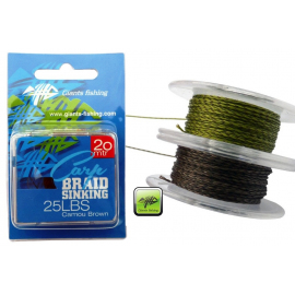 Giants Fishing Náväzcová šnúrka Carp Braid Sinking 25lbs/20m Camou Brown