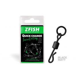 Zfish Obratlík s Krúžkom Quick Change Swivel With Ring Black Matt Veľ 8