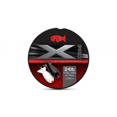 Spomb Splétaná Šňůra X Pro Braid Grey 0,18 mm 300 m