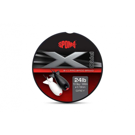 Spomb Splétaná Šňůra X Pro Braid Grey 0,18 mm 300 m