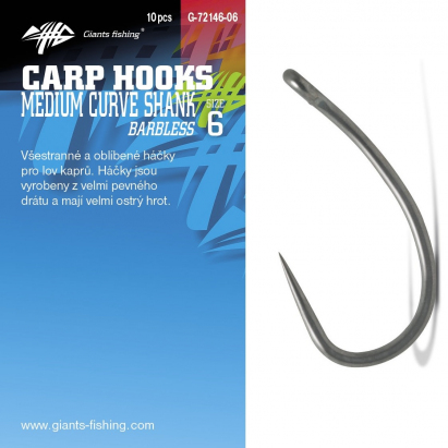 Giants fishing Háčik s očkom bez protihrotu Medium Curve Shank 10ks|veľ.6 Giants fishing Háčik s očkom bez protihrotu Medium Curve Shank 10ks|veľ.6