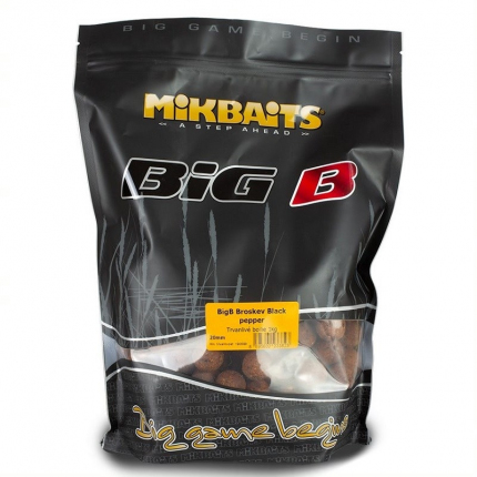Mikbaits Boilie Legends BigB Broskyňa Čierne korenie