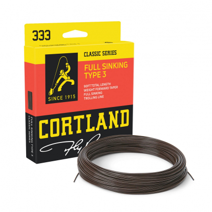 Cortland muškárska šnúra 333 Classic Full Sinking TYPE 3 Brown Fresh/Salt|WF7S 90ft