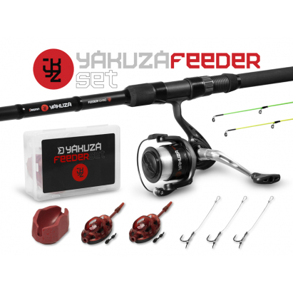 Delphin Feedrový Set Yakuza Prut 3 m 100 g 3-díl + Naviják 4T + Příslušenství