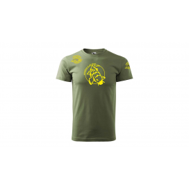 Tričko khaki CSV / žltá / vel.XL