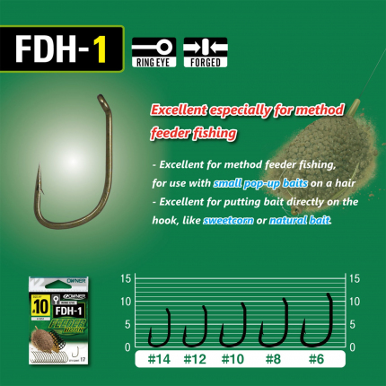 háček OWNER s očkem /16ks/ FDH-1.08: FEEDER HOOK 56941.08