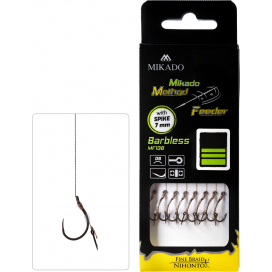 Mikado nadväzec method feeder veľ. 10 háčik bez protihrotu s ihlou / pletenka: 0.12mm/10cm 8 ks