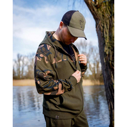 Fox Mikina LW Khaki Camo Split Zip Hoody