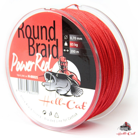 Hell-Cat Splietaná šnúra Round Braid Power Red 1000m - 0,70mm (85,0kg)