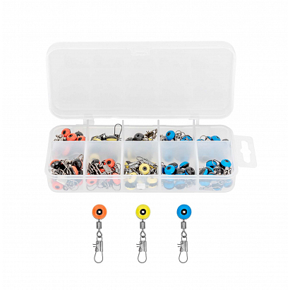 Karabina s obratlíkem a průjezdem Bead Swivel SET - 100 ks