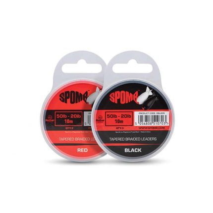 Fox Spomb Tapered Braided Leaders Red & Black