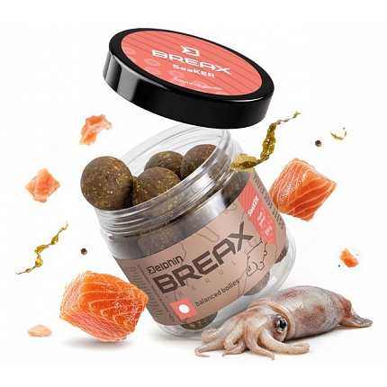Delphin Vyvážené Boilies BreaX SeaKER Oliheň Losos 100 g