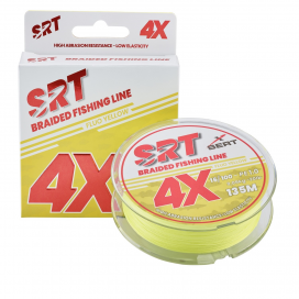 Sert splétaná šnůra 4X SRT Fluo Yellow 135M|0,14mm/8,18kg