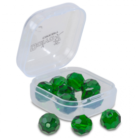 Doiyo brúsené sklenené korálky Green 10mm 10ks