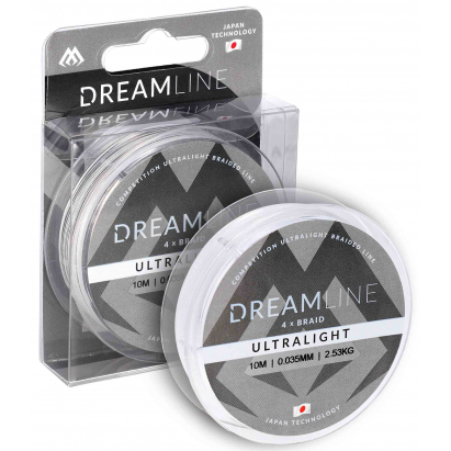 Mikado pletená šnúra dreamline ultralight 0.047mm/3.87kg/10m biela 1 cievka Mikado pletená šnúra dreamline ultralight 0.047mm/3.87kg/10m biela 1 cievka