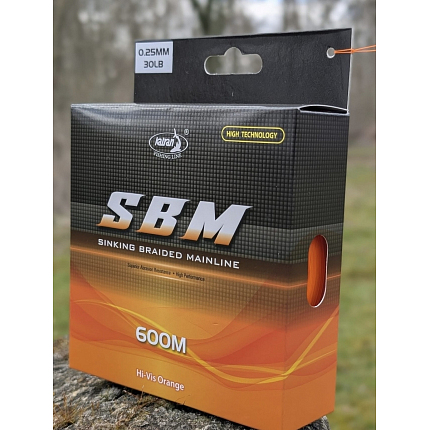 Katran Rychle Potápivá Luminizační Šňůra Sinking Braided Mainline SBM Orange 0,25 mm 600 m 30 b 13,6 kg