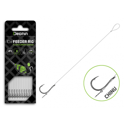 Feederový návazec Delphin Fluoro Sting / 10ks - 12cm/0,30mm/Chinu #4