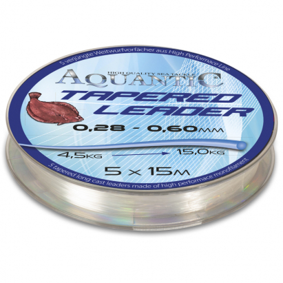 Aquantic ujímaný nadväzec Tapered leader 0,28-0,60mm 5x15m Aquantic ujímaný nadväzec Tapered leader 0,28-0,60mm 5x15m