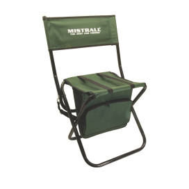 Mistrall rybárska stolička s operadlom a taškou, zelená