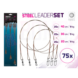 Set oceľ. laniek BOMB! S obr. a karab. / 7 vlákien 75x /20,30,40cm/12kg