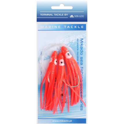 Mikado morský návazec octopus rig 10cm háčik: 3x7/0 červený 1 ks