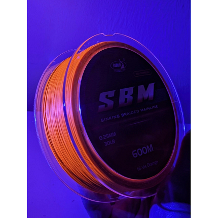 Katran Rychle Potápivá Luminizační Šňůra Sinking Braided Mainline SBM Orange 0,25 mm 600 m 30 b 13,6 kg