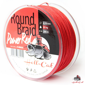 Hell-Cat Splietaná šnúra Round Braid Power Red 1000m