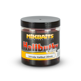 Mikbaits Pelety Halibutky V Dipu Jahoda Halibut 20mm 250ml