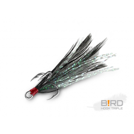 Delphin B!RD Hook TRIPLE / 3ks černá pírka #8 Delphin B!RD Hook TRIPLE / 3ks černá pírka #8