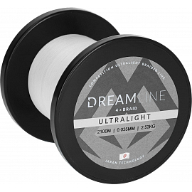 Mikado pletená šnúra dreamline ultralight 0.047mm/3.87kg/2100m biela 1 cievka
